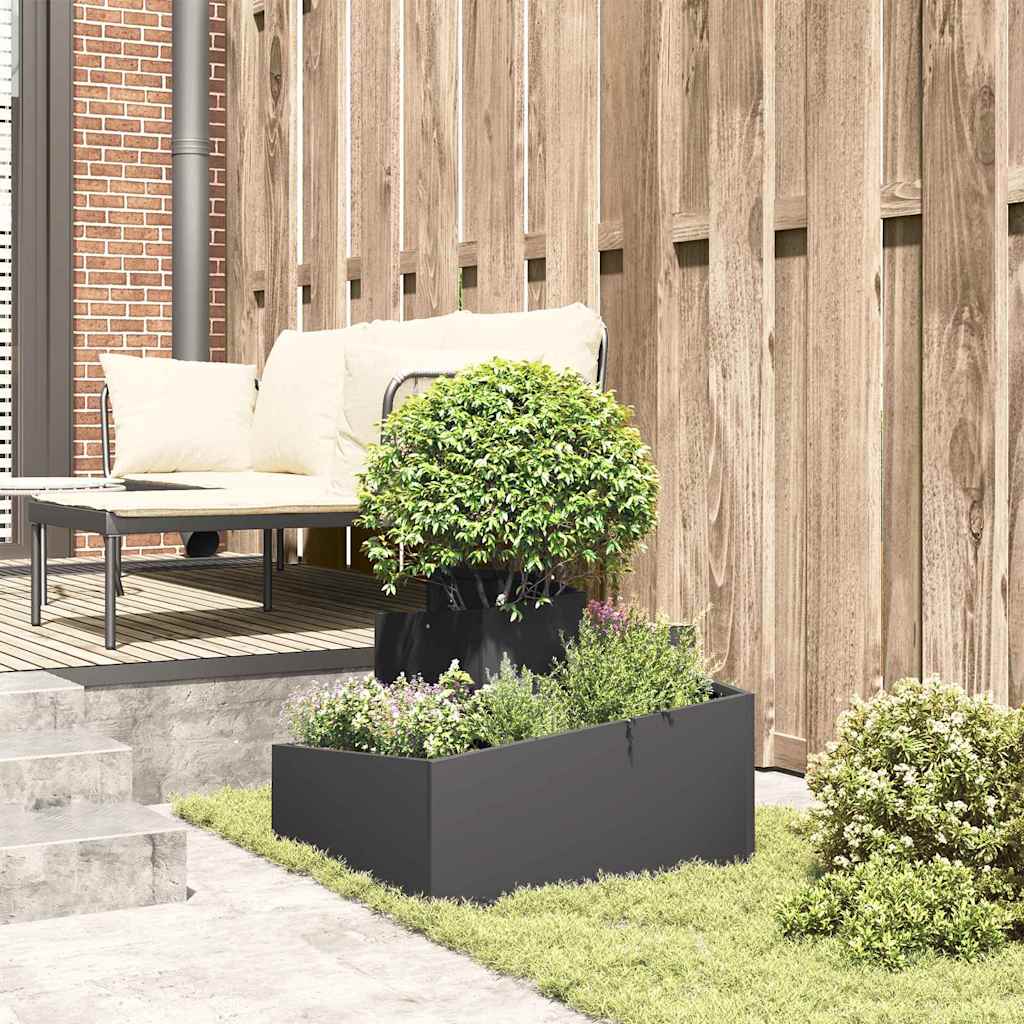 Vaso da giardino Nero 60 x 60 x 50 cm Acciaio