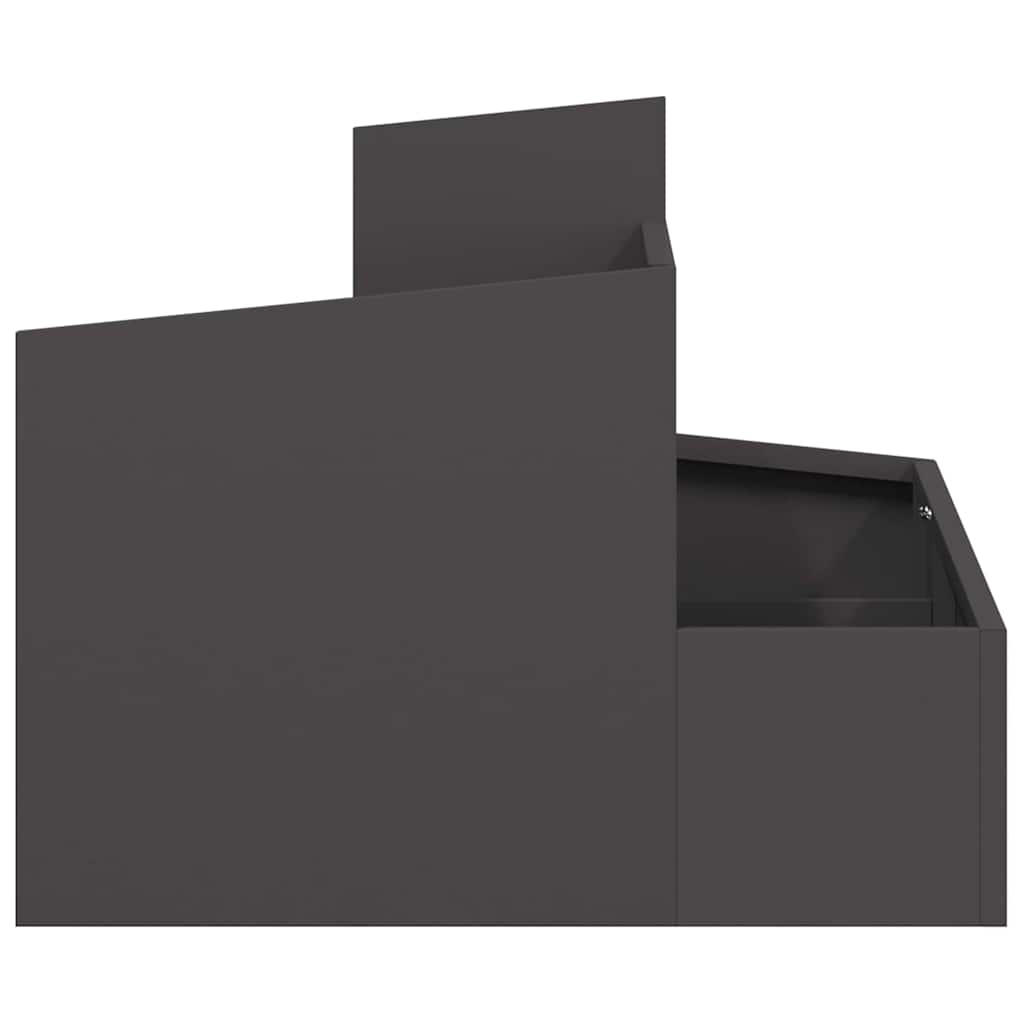 Vaso da giardino Nero 60 x 60 x 50 cm Acciaio