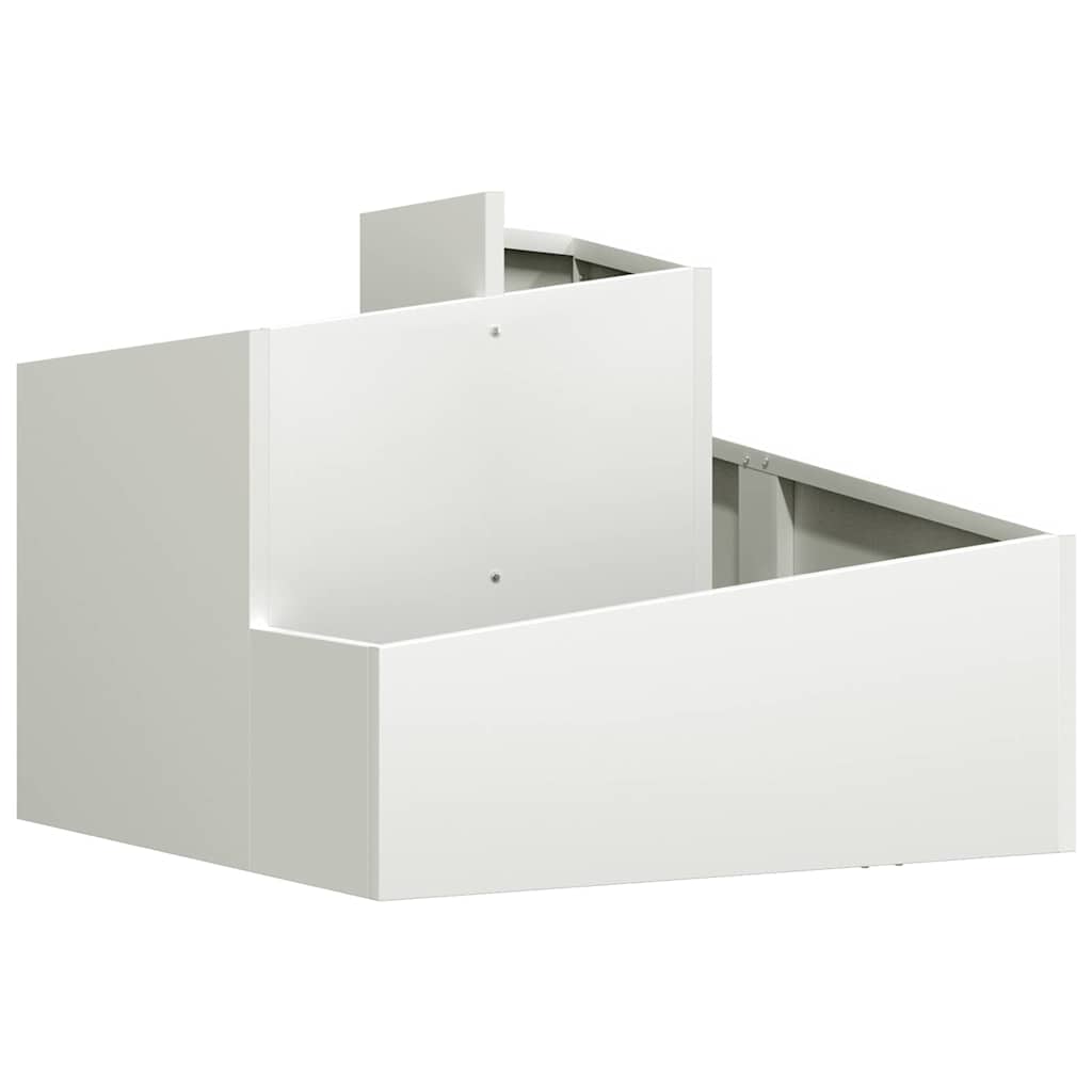 Vaso da giardino Bianco 60 x 60 x 50 cm Acciaio