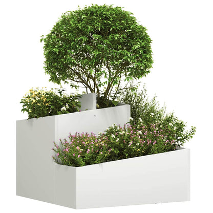 Vaso da giardino Bianco 60 x 60 x 50 cm Acciaio