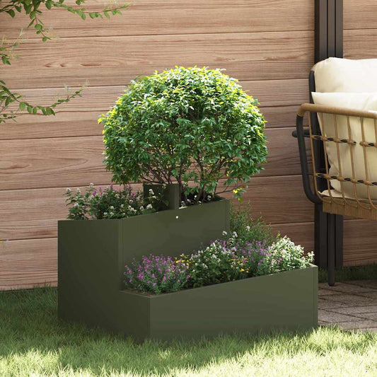 Vaso da giardino Oliver verde 60 x 60 x 50 cm Acciaio