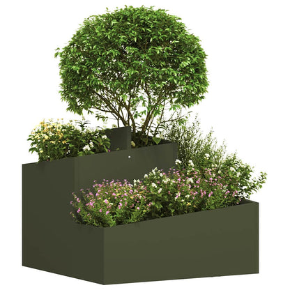 Vaso da giardino Oliver verde 60 x 60 x 50 cm Acciaio