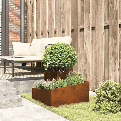 Vaso da giardino Marrone 60 x 60 x 50 cm acciaio corten