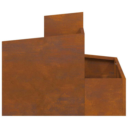 Vaso da giardino Marrone 60 x 60 x 50 cm acciaio corten