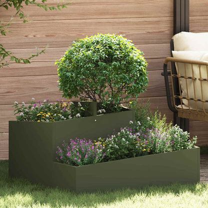 Vaso da giardino Oliver verde 80 x 80 x 50 cm
