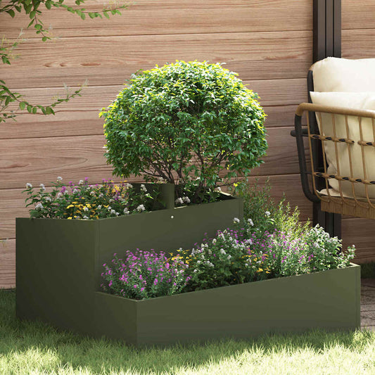 Vaso da giardino Oliver verde 80 x 80 x 50 cm
