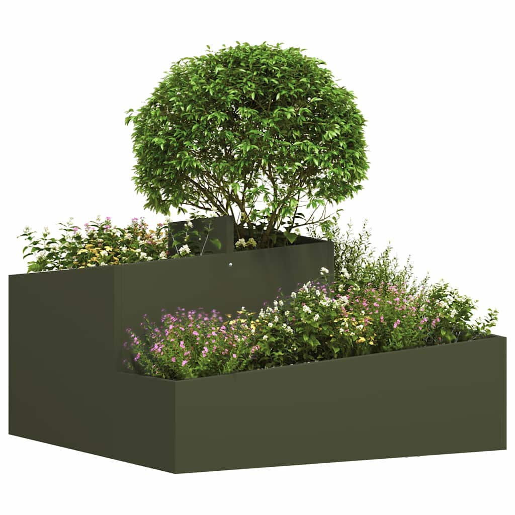 Vaso da giardino Oliver verde 80 x 80 x 50 cm