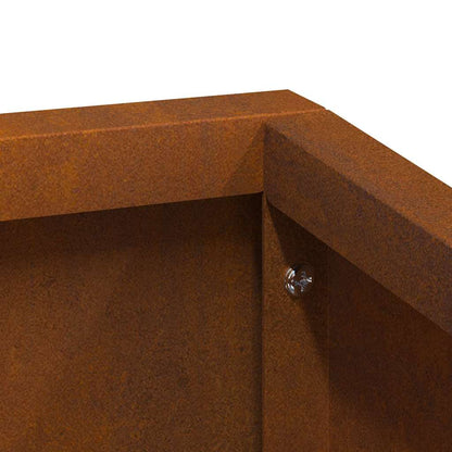 Vaso da giardino Marrone 80 x 80 x 50 cm acciaio corten