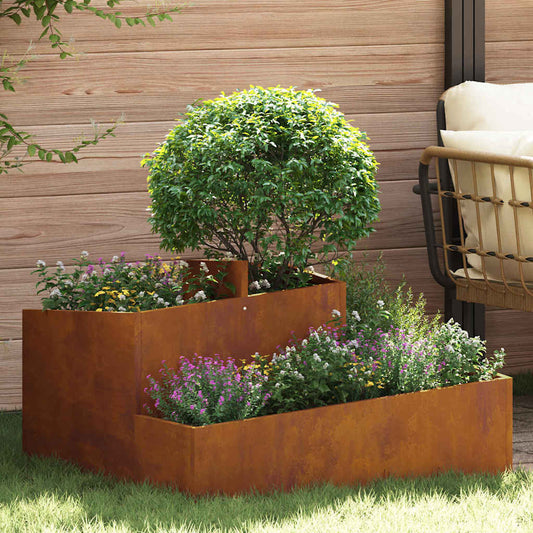 Vaso da giardino Marrone 80 x 80 x 50 cm acciaio corten