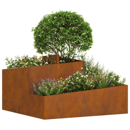Vaso da giardino Marrone 80 x 80 x 50 cm acciaio corten
