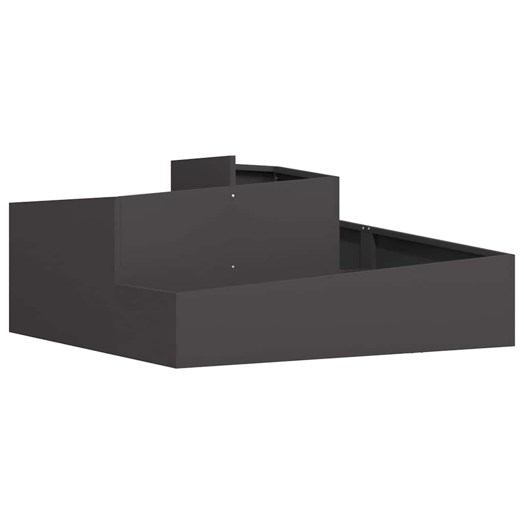 Vaso da giardino Nero 100 x 100 x 50 cm Acciaio
