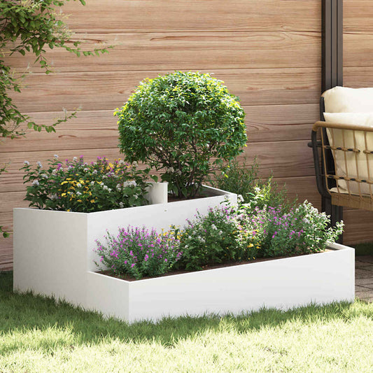 Vaso da giardino Bianco 100 x 100 x 50 cm Acciaio