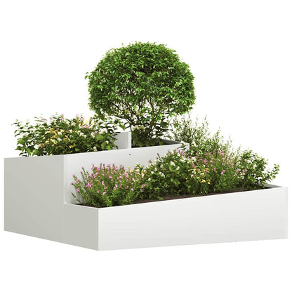 Vaso da giardino Bianco 100 x 100 x 50 cm Acciaio