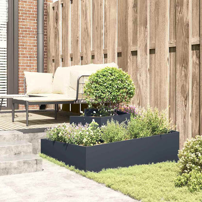 Vaso da giardino Antracite 100 x 100 x 50 cm Acciaio
