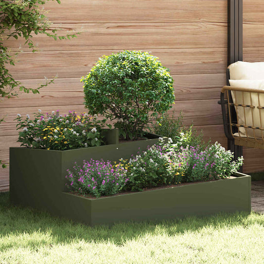 Vaso da giardino Oliver verde 100 x 100 x 50 cm Acciaio