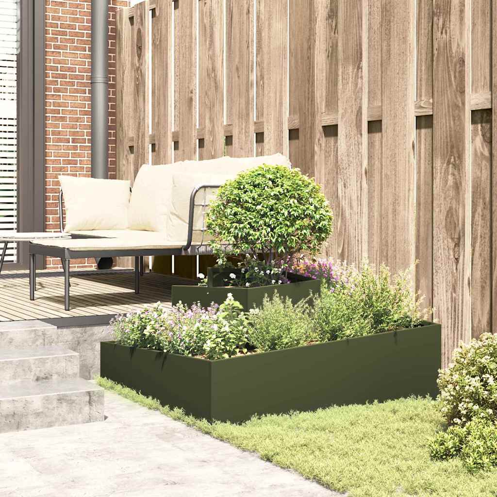 Vaso da giardino Oliver verde 100 x 100 x 50 cm Acciaio