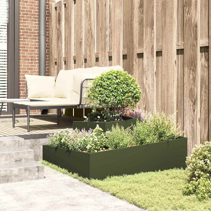 Vaso da giardino Oliver verde 100 x 100 x 50 cm Acciaio