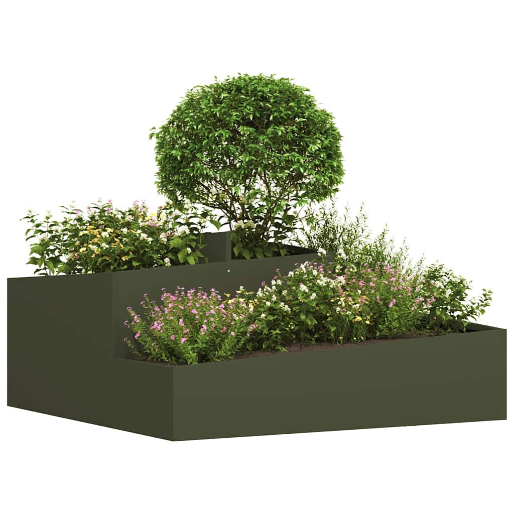 Vaso da giardino Oliver verde 100 x 100 x 50 cm Acciaio