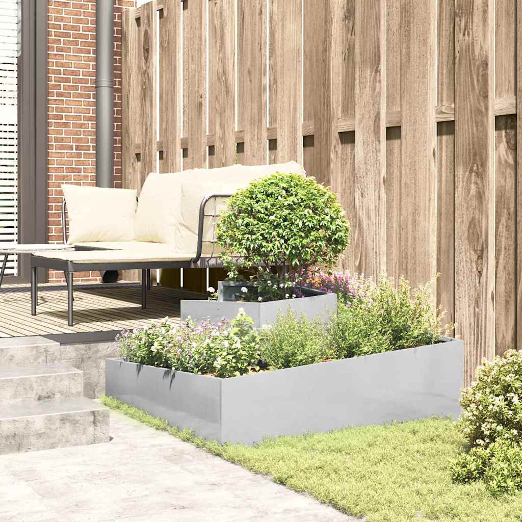 Vaso da giardino Argento 100 x 100 x 50 cm Acciaio inossidabile