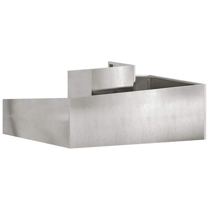 Vaso da giardino Argento 100 x 100 x 50 cm Acciaio inossidabile