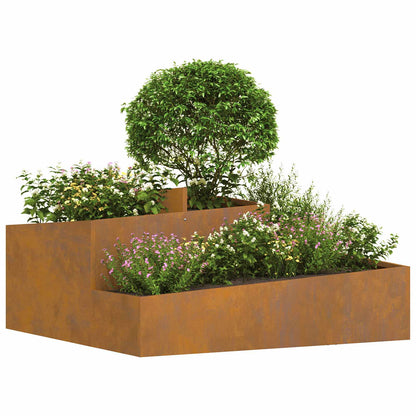 Vaso da giardino Marrone 100 x 100 x 50 cm Acciaio CorTen