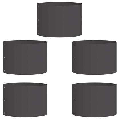 Vasi da giardino 5 pcs Nero 30 x 30 x 20 cm Acciaio