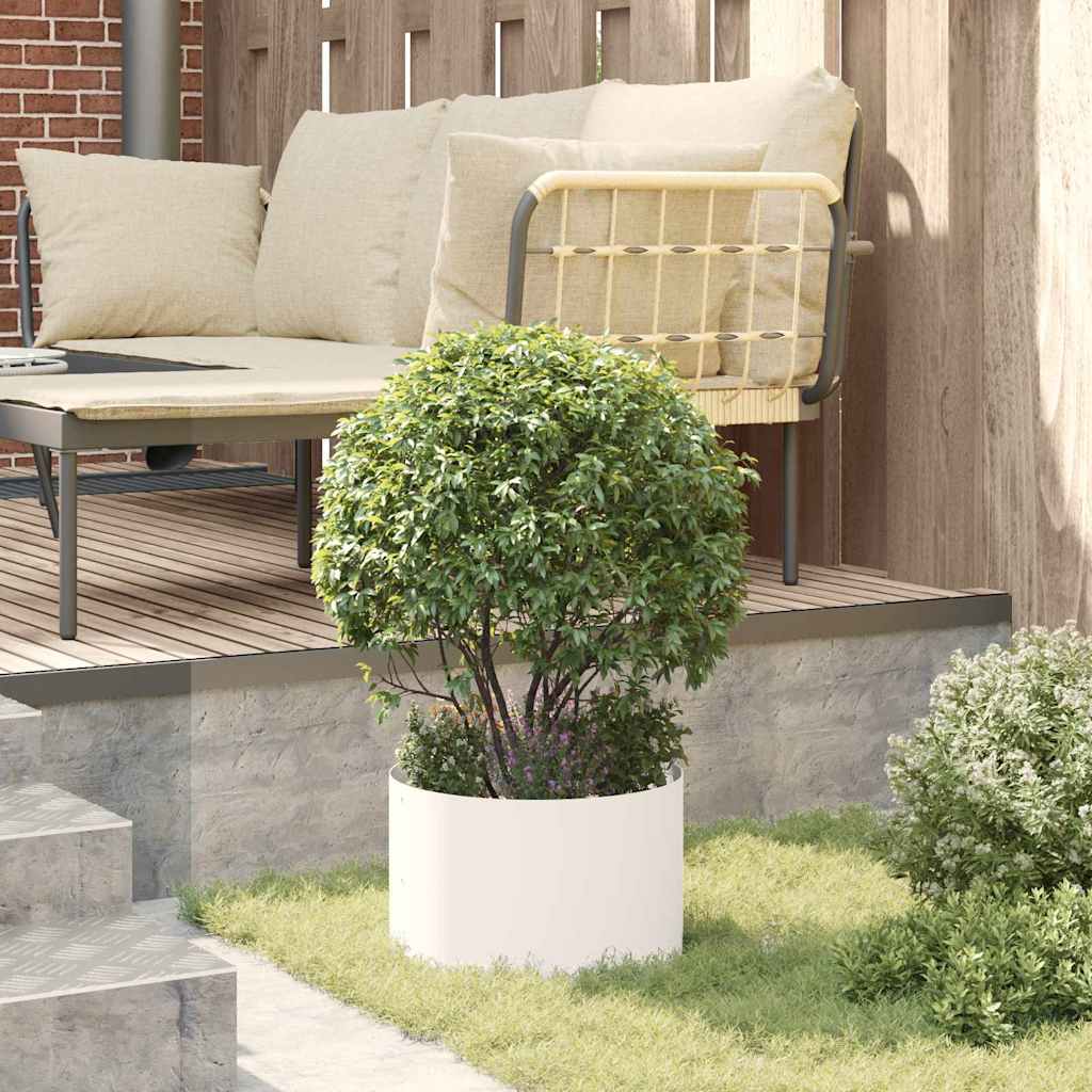 Vasi da giardino 5 pcs Bianco 30 x 30 x 20 cm Acciaio