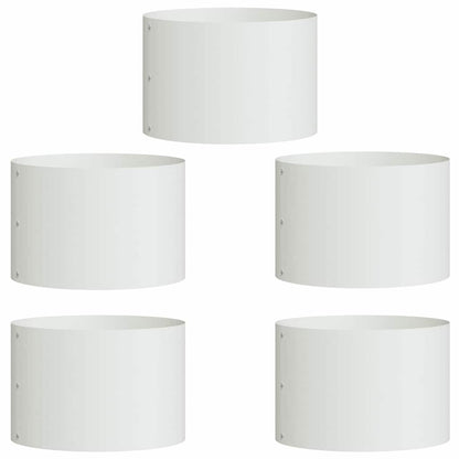 Vasi da giardino 5 pcs Bianco 30 x 30 x 20 cm Acciaio
