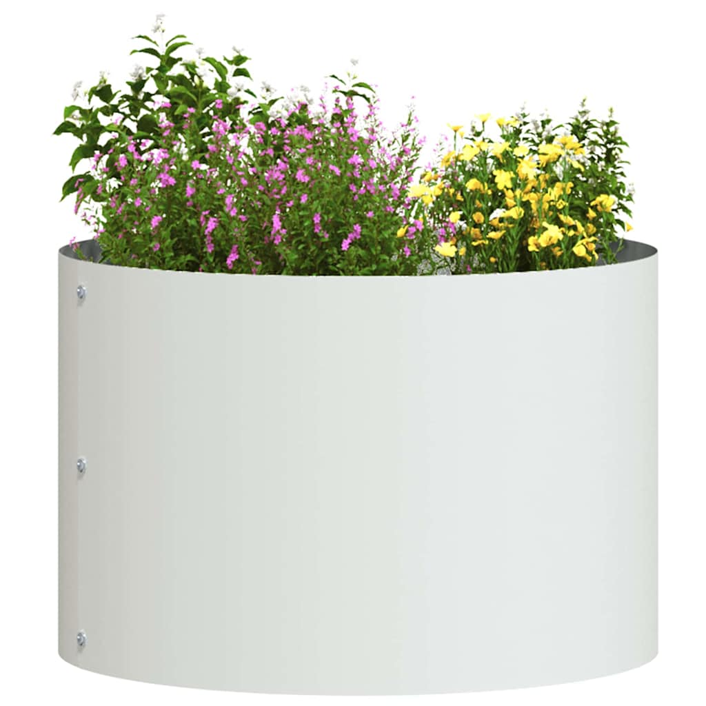Vasi da giardino 5 pcs Bianco 30 x 30 x 20 cm Acciaio