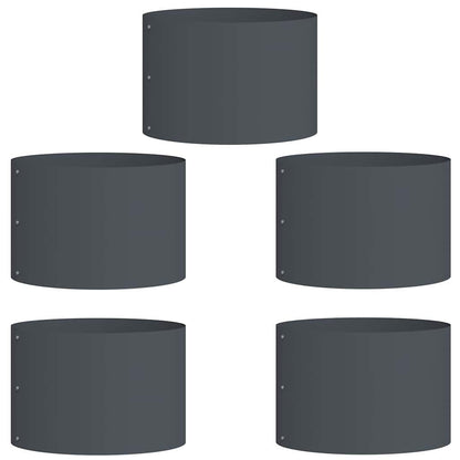 Vasi da giardino 5 pcs Antracite 30 x 30 x 20 cm Acciaio