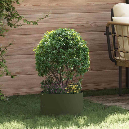 Vasi da giardino 5 pcs Oliver verde 30 x 30 x 20 cm Acciaio