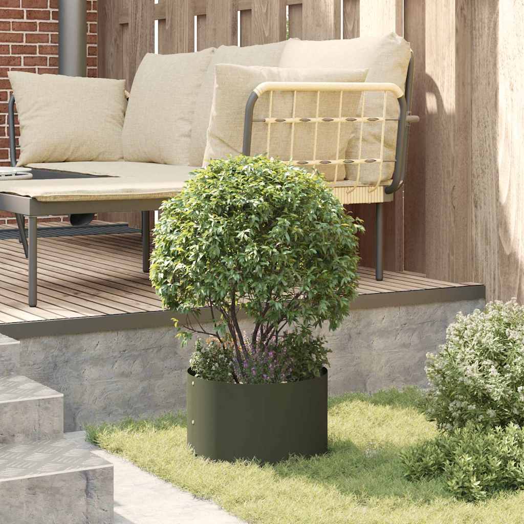 Vasi da giardino 5 pcs Oliver verde 30 x 30 x 20 cm Acciaio