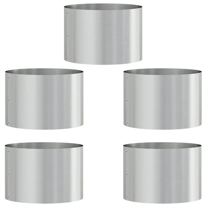 Vasi da giardino 5 pcs Argento 30 x 30 x 20 cm Acciaio zincato