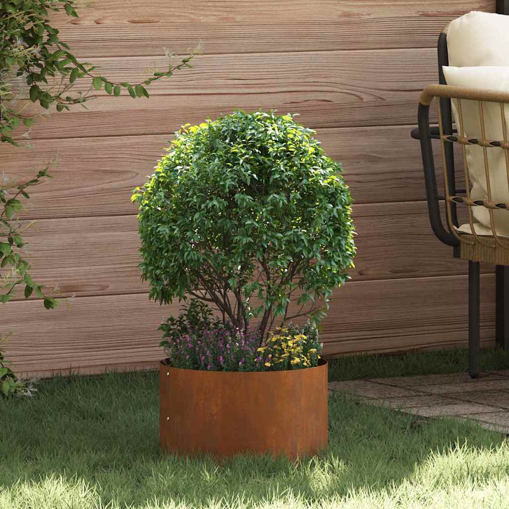 Vaso da giardino Marrone 30 x 30 x 20 cm Acciaio corten