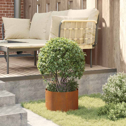 Vaso da giardino Marrone 30 x 30 x 20 cm Acciaio corten