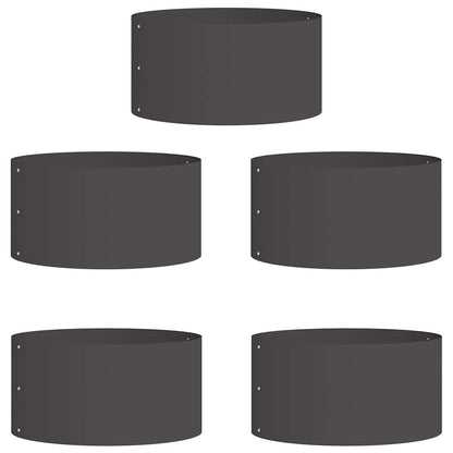 Vasi da giardino 5 pcs Nero 40 x 40 x 20 cm Acciaio