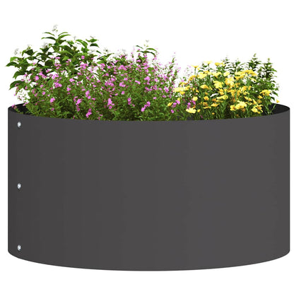 Vasi da giardino 5 pcs Nero 40 x 40 x 20 cm Acciaio