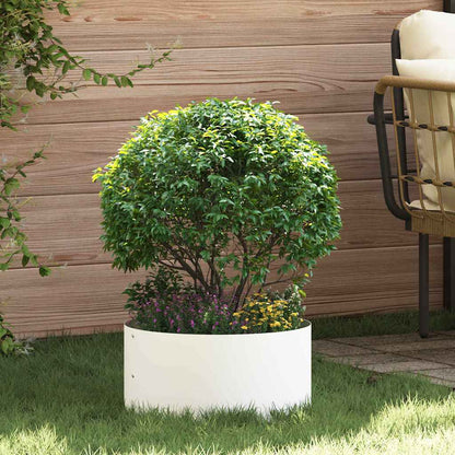 Vaso da giardino Bianco 40 x 40 x 20 cm Acciaio