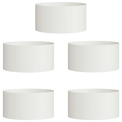 Vasi da giardino 5 pcs Bianco 40 x 40 x 20 cm Acciaio