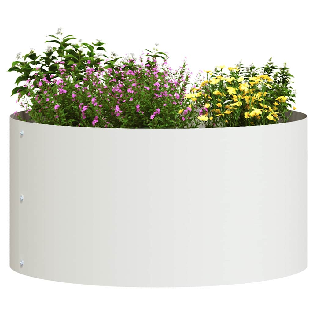 Vasi da giardino 5 pcs Bianco 40 x 40 x 20 cm Acciaio