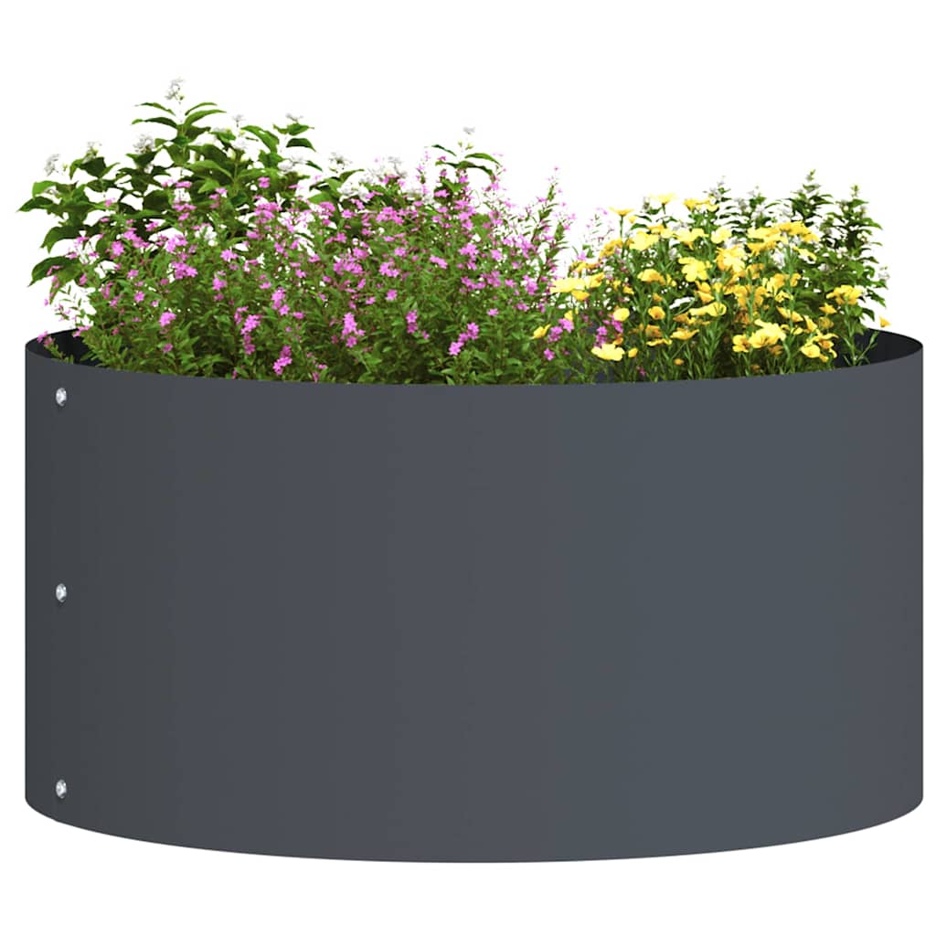 Vasi da giardino 5 pcs Antracite 40 x 40 x 20 cm Acciaio