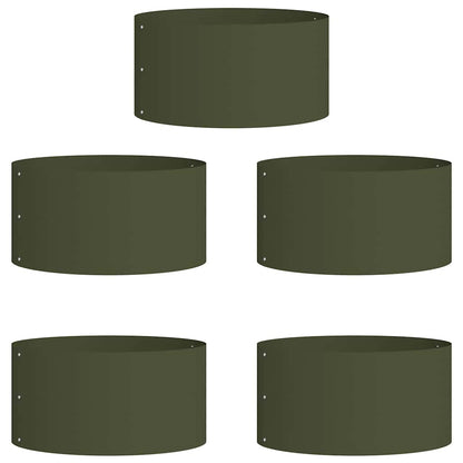 Vasi da giardino 5 pcs Oliver verde 40 x 40 x 20 cm Acciaio