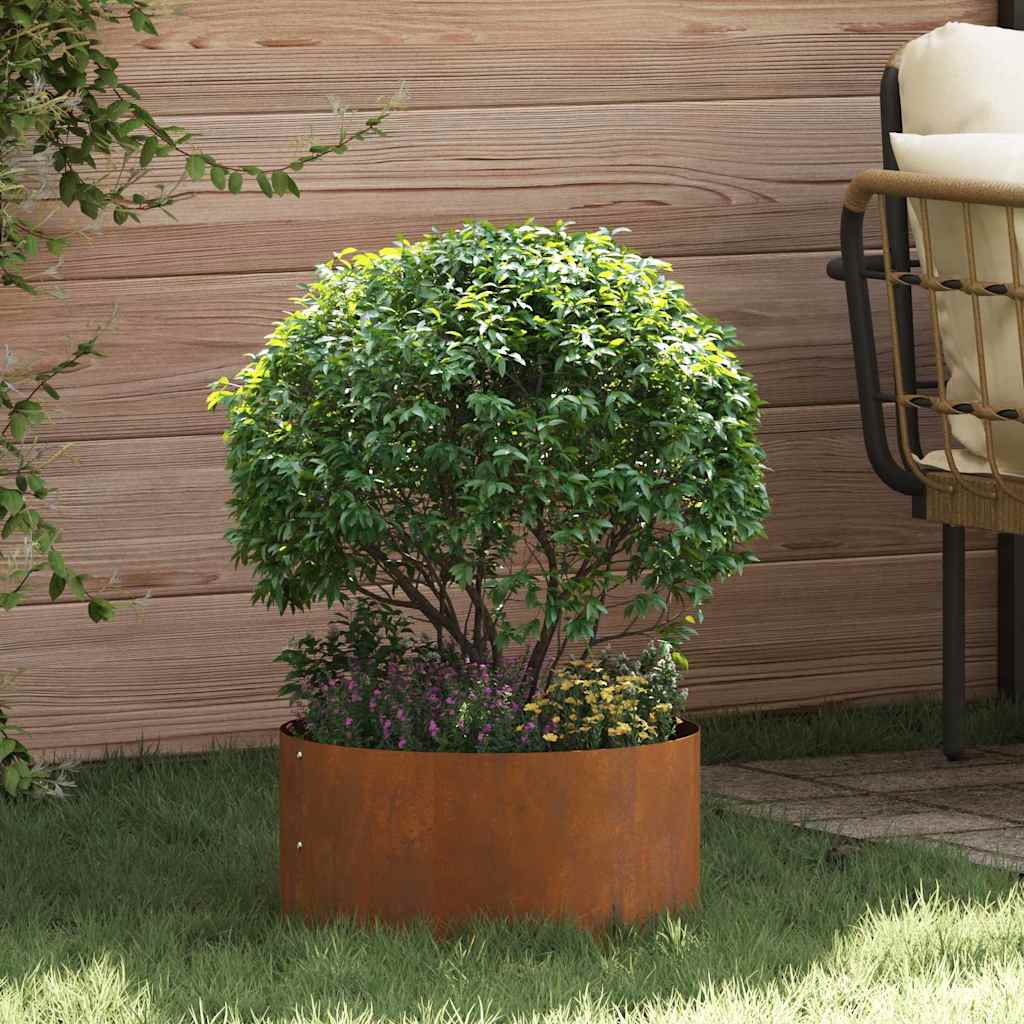 Vaso da giardino Marrone 40 x 40 x 20 cm Acciaio corten