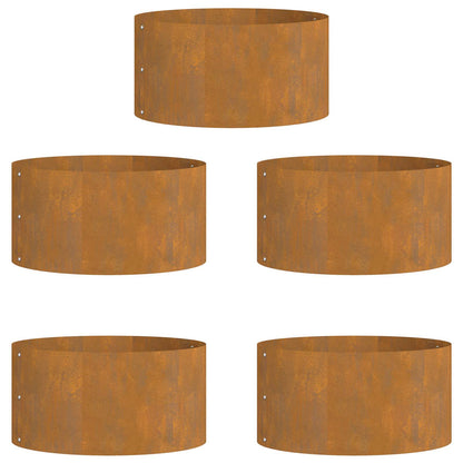 Anello per vaso 5 pcs Marrone 40 x 40 x 20 cm Acciaio CorTen