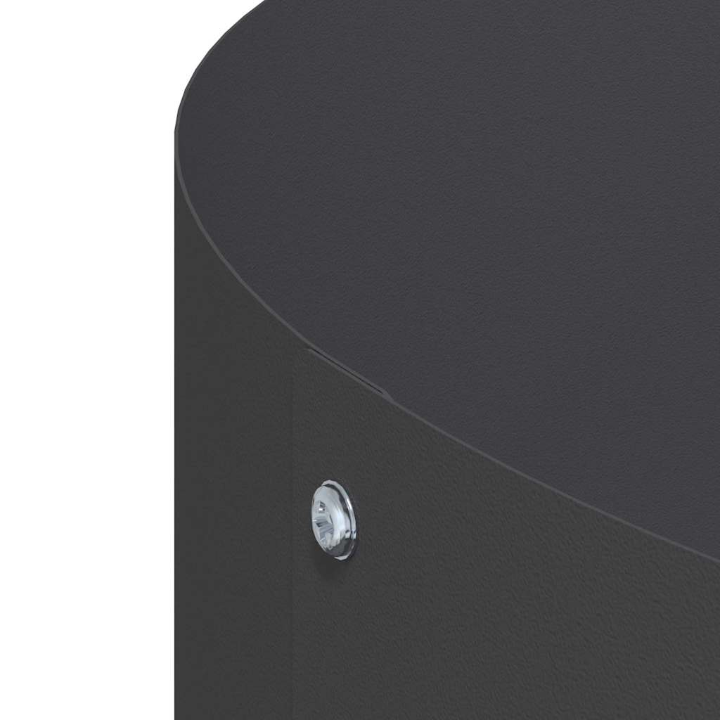 Vasi da giardino 5 pcs Nero 80 x 80 x 20 cm Acciaio