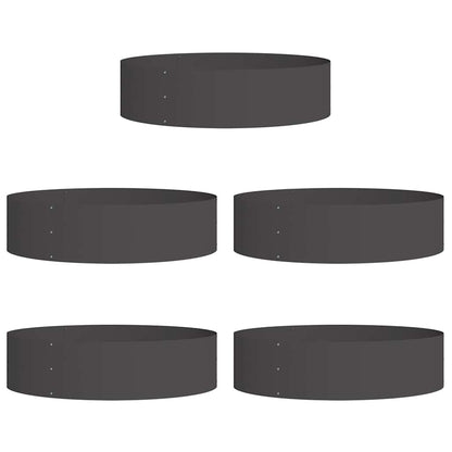 Vasi da giardino 5 pcs Nero 80 x 80 x 20 cm Acciaio