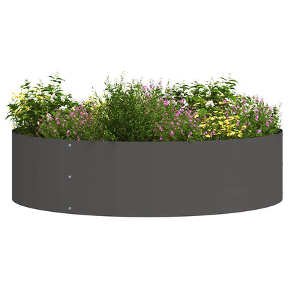 Vasi da giardino 5 pcs Nero 80 x 80 x 20 cm Acciaio
