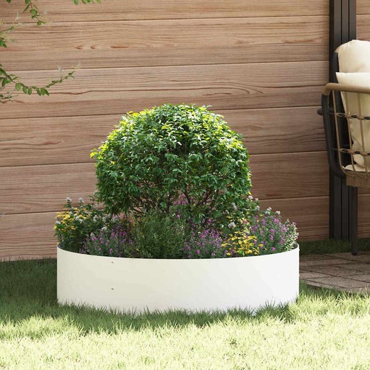 Vasi da giardino 5 pcs Bianco 80 x 80 x 20 cm Acciaio