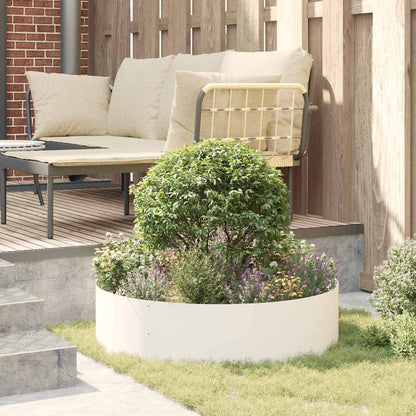 Vasi da giardino 5 pcs Bianco 80 x 80 x 20 cm Acciaio