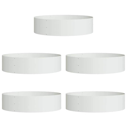Vasi da giardino 5 pcs Bianco 80 x 80 x 20 cm Acciaio